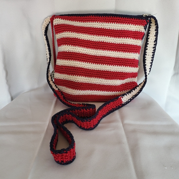 The Sak Red, White, and Blue Crochet Crossbody Bag - Picture 2 of 5